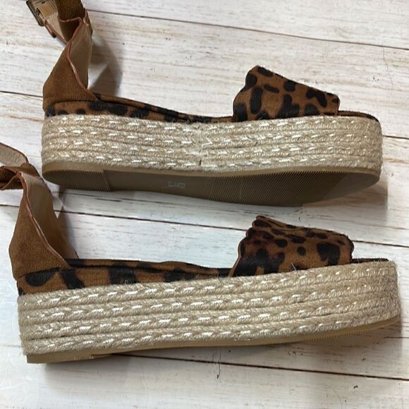 CCOCCI Women Leopard Print Platform Espadrille Sandal Size 5.5 - Picture 6 of 12